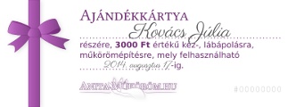 3000 Ft-os ajándékutalvány